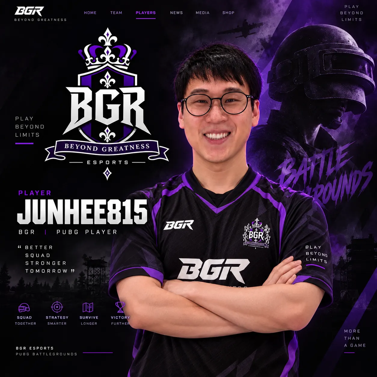 BGR player with arms crossed: junhee815