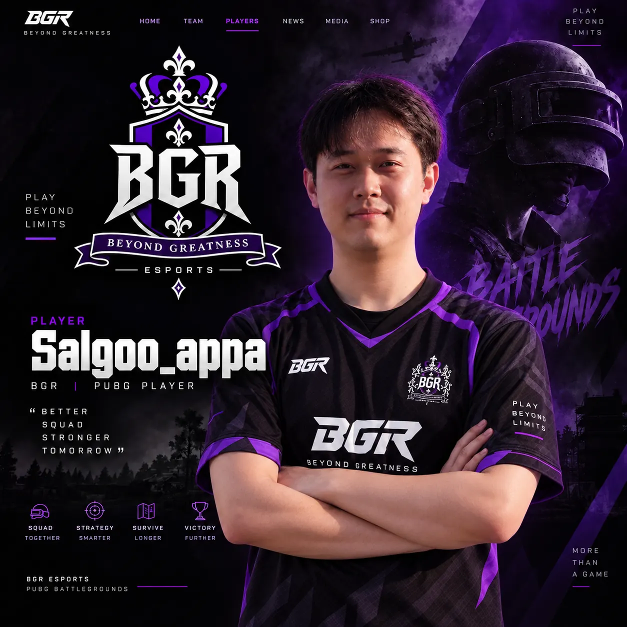 BGR player with arms crossed: salgoo_appa